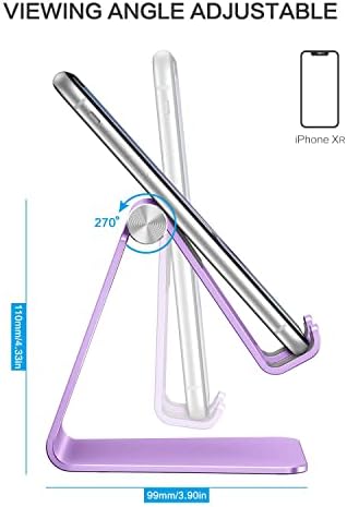 OMOTON Adjustable Cell Phone Stand, C2 Aluminum Desktop Phone Holder Dock Compatible with iPhone 15 14 13 Xs XR 8 Plus 7 6, Samsung Galaxy, Google Pixel, Android Phones – Enhanced Compatibility and Speed