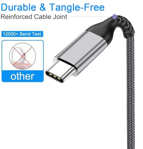 Fast Charging USB C to USB C Cable – 10 ft Braided Type C Charger Cord (2-Pack) for i Phone 15 Series, i Pad Pro/Air, Mac Book Air, Samsung Galaxy S23/S22/S21, Note 20 & PS5 – 60 W Power Delivery, Durable & Tangle-Free Design for Maximum Flexibility and Enhanced Compatibility