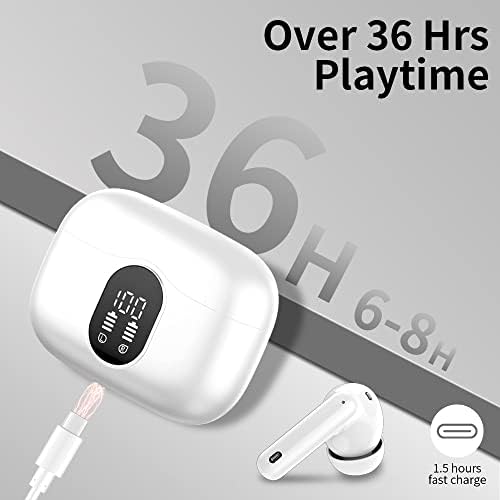 Btootos Ultra-Durable Bluetooth 5.4 Wireless Earbuds – Immersive Bass Sound with Noise-Cancelling Mic, IP7 Waterproof Design for Active Lifestyles, 36-Hour Playtime with LED Battery Display, Bold Yellow for a Striking Audio Experience