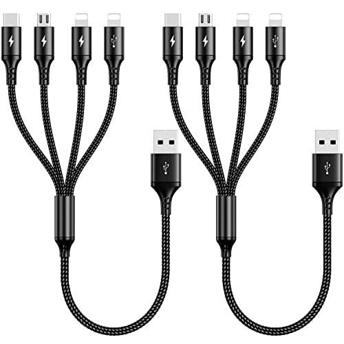 Universal 4-in-1 Fast Charging USB Cable Bundle – 10 ft Multi USB Charger for i Phone, Android, and Tablets – High-Speed 4 A Charging with IP, Type C, and Micro USB Connectors – Durable and Versatile Power Solution for Home, Office, and Travel