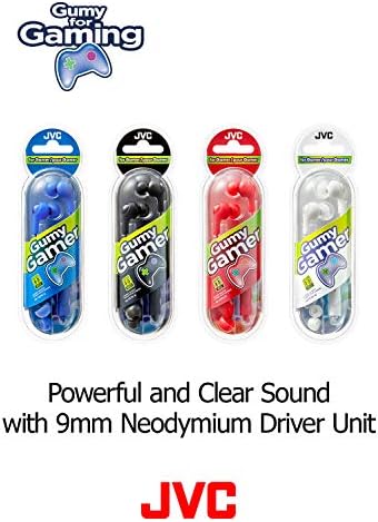 JVC Gumy Gamer Earbud Headphones – In-Ear Gaming Earbuds with Remote Mic, Mute Switch & Comfort-Fit Silicone Tips (S/M/L) for Immersive Sound & Extended Play – Enhanced Compatibility for All Devices – Ideal for Gaming & Chatting