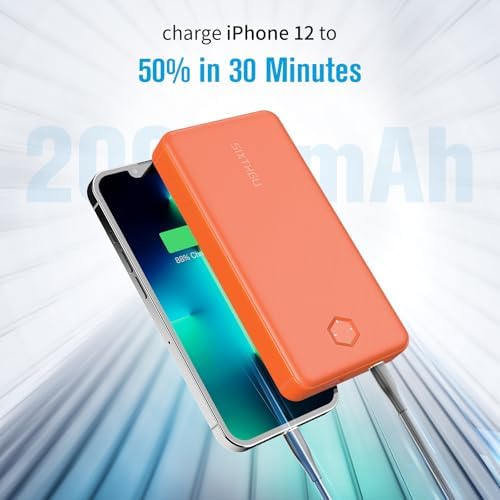 Ultra-Slim 20000 m Ah Portable Power Bank with PD 20 W & QC 3.0 Fast Charging – Dual USB-C Ports for Quick Simultaneous Charging – Compatible with i Phone 16/15/14/13/12, Samsung S22/S21, Google Pixel & More – Enhanced Safety Features for Reliable Performance – Perfect Travel Companion in Stylish Blue
