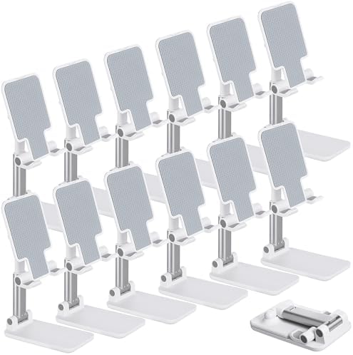 12 Pcs Cell Phone Stand for Desk Phone Holder Stand Foldable Angle Height Adjustable Portable Holder Tablet for Office Travel Photography(Black) – Enhanced Compatibility and Speed