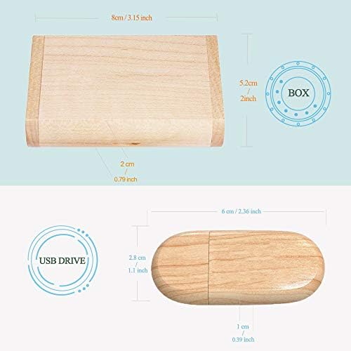 Elegant Maple Wood USB 3.0 Flash Drive – 32 GB Super-Speed Jump Drive Box by FEWINA, Perfect Gift for Photographers, Stylish Data Storage Solution for Weddings, Anniversaries, and Birthdays, Unique Wooden USB Stick with Enhanced Compatibility
