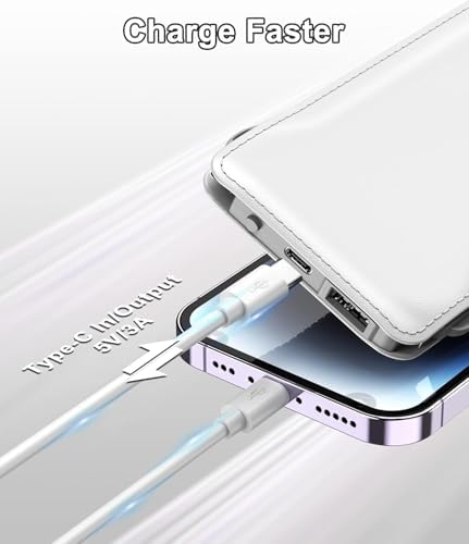 Ultra-Slim 10,000 m Ah TG90° Portable Power Bank with Built-in Lightning and USB-C Cables – Fast Charging, Lightweight Battery Backup for i Phone and Android Devices – Essential On-the-Go Charger for Busy Lifestyles