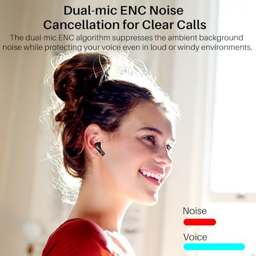 TOZO T20 Wireless Earbuds – Ultimate 48.5 Hour Playtime, IPX8 Waterproof Design for All-Weather Use, Dual Microphone Noise Cancellation for Clear Calls, 10 mm Speakers Delivering Rich Audio, Advanced 2025 Bluetooth Connectivity with Real-Time LED Battery Display