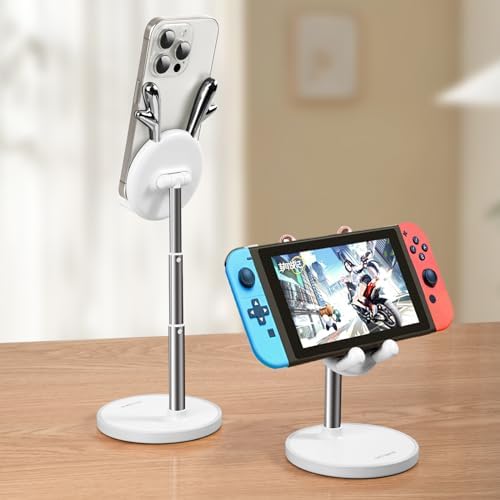 OATSBASF Cute Cell Phone Stand, Adjustable Bunny Phone Stand for Desk, Thick Case Friendly Holder Compatible with iPhone, Kindle, iPad, Switch, All Phones (Pink) – Enhanced Compatibility and Speed