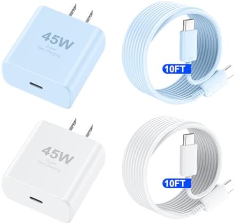 Accelerate Your Power Needs with Our 45 W Ultra-Fast USB-C Charger for Phone 16 Series – Includes a 10 ft Type C Cable in Eye-Catching Purple – Perfectly Crafted for Swift Power Delivery to Phone 16 Pro, Max, Plus & Earlier Models – Unleash Maximum Charging Efficiency and Aesthetic Appeal for Tech Enthusiasts on the Move