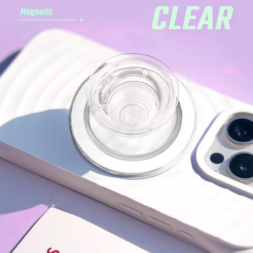 Mag Safe-Compatible Transparent Collapsible Phone Grip Stand – Durable Hands-Free Holder for Smartphones & Tablets, Ideal for Streaming and Selfies – Sleek, Portable Design for On-the-Go Convenience