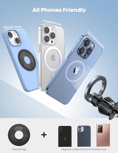 Lamicall Mag Safe Car Phone Mount – Ultra-Stable Magnetic Air Vent Holder with 20 Super Magnets for i Phone 16, 15, 14, 13 Pro Plus Max – Secure Hands-Free Navigation & Optimal Viewing Angles – Effortless Installation for Safe Driving