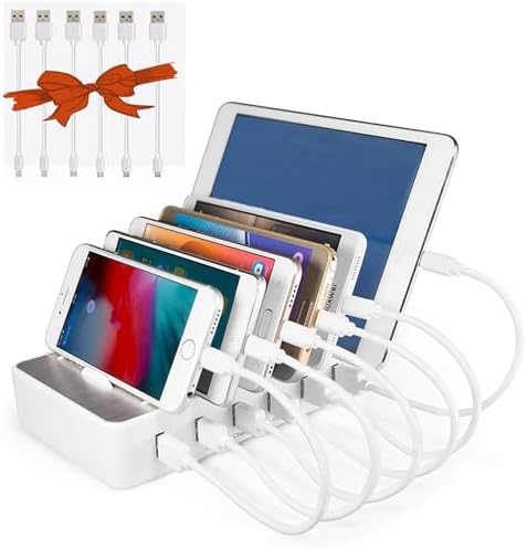 Ultimate 100 W USB C Multi-Device Charging Station: Fast Charge 4 PD & 2 USB Ports for Apple i Phone, i Pad, Android Phones & Tablets | Compact Desktop Organizer with Advanced Safety Features for Home & Office Use