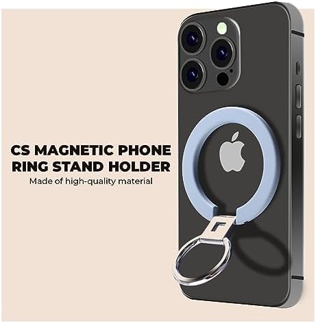 Magnetic Phone Ring Stand Holder Cell Phone Ring Holder 360 Degree Rotation Finger Ring Grip Adjustable Kickstand & Magnet Wireless Charging for iPhone 14 Plus 13 12 Pro Max Mini Accessories – White – Enhanced Compatibility and Speed
