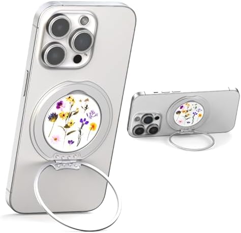 typecase Folding Phone Stand: Foldable Smartphone Holder for Desk – Ultra Thin Adjustable Kickstand – Magnetic Phone Grip Home Desk Accessories Compatible with Phone Tablets – Enhanced Compatibility and Speed