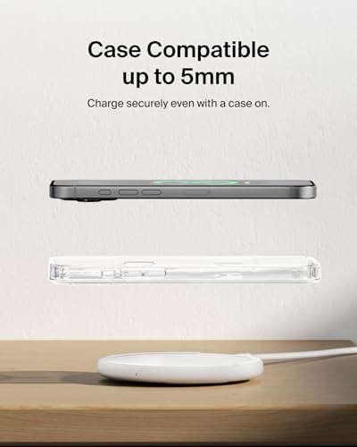 Belkin 15 W Qi Wireless Charging Pad – Fast, Efficient Charging for i Phone 16/15/14/13, Samsung Galaxy S25/S24, and Google Pixel – Eco-Friendly Design with Power Supply & Cable – Safe Charging with Case Compatibility – Perfect for Home or Travel – 2-Year Warranty Included