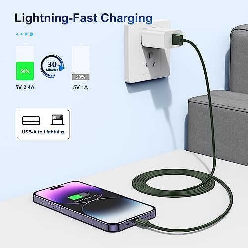 Premium 3-Pack Apple MFi Certified Lightning to USB Charger Cables – 6 FT Durable Fast Charging Cords for i Phone 13/12/11/11 Pro/11 Max/X/XS/XR/XS Max/8/7/6 – Enhanced Performance and Extended Reach for Seamless Device Connectivity