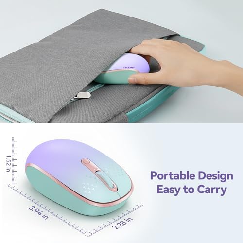TECKNET 2.4 GHz Wireless Mouse – Ultra-Quiet & Portable Computer Companion with Adjustable DPI, USB Receiver, and Ergonomic Design for Seamless Use Across Chromebook, Laptop, PC & Mac – Enhance Productivity Effortlessly