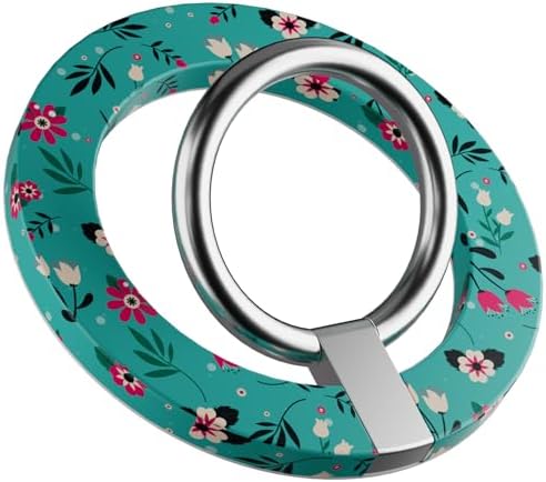 for MagSafe Phone Grip, Magnetic Phone Ring, Compatible with MagSafe Ring Holder with Adjustable Stand for iPhone 15/14/13/12 Series, Floral Green – Enhanced Compatibility and Speed