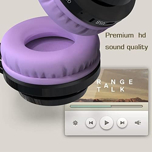 Riwbox AB005 Kids Wireless Headphones – Colorful Over-Ear Bluetooth Headset with Dynamic LED Lights, FM Radio, and TF Card Slot – Ideal Audio Companion for Tablets and TVs, Stylish Black & Pink Design for Young Music Lovers – Fun, Durable, and Safe Sound Solution for Kids