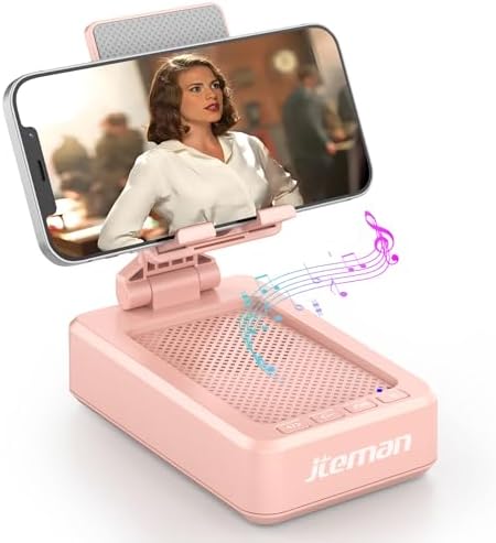 Transform Your Multimedia Experience with the JTEMAN Adjustable Tablet Stand Featuring Bluetooth Speakers – Versatile Kitchen Gadget and Perfect Gift for Him or Her – Wireless Charging Station for Phones and Tablets, Enhanced Compatibility for All Devices