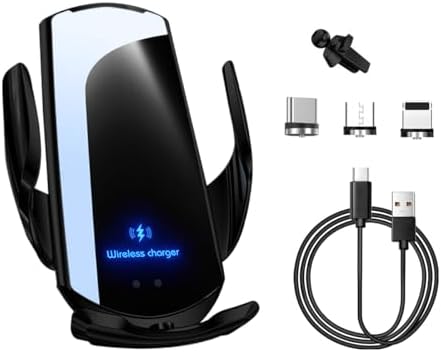15 W Fast Charging Wireless Car Charger Mount – Universal Air Vent Phone Holder with Smart Sensor Technology for Quick Power-Ups, Sleek Silver Design, Enhanced Compatibility for Most Smartphones – Ideal Automotive Accessory for Safe, Hands-Free Navigation