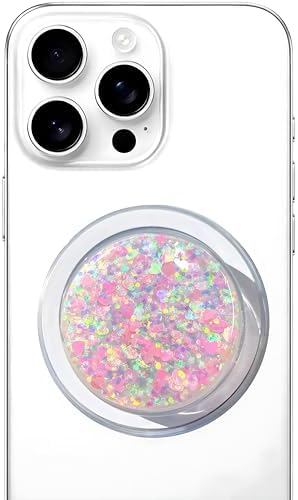 Universal Cell Phone Stand Compatible with for Phone Grip Holder, 360° Rotation-Transparent Magnetic Sparkling Starlight Drops colloidal Powder (Lilac) – Enhanced Compatibility and Speed