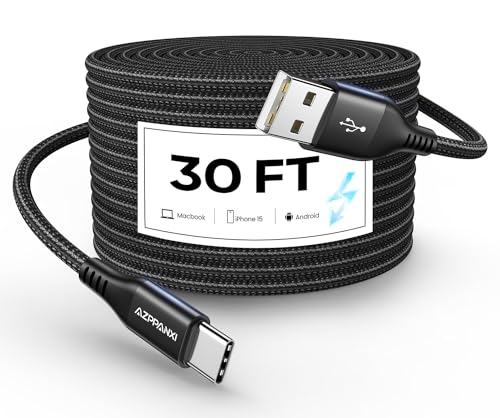20 FT Extra-Long USB C Charging Cable – High-Speed Nylon Braided Cord for Mac Book, PS5, Nintendo Switch & More – Flexible, Durable, Tangle-Resistant Design for Effortless Connectivity and Rapid Data Transfer