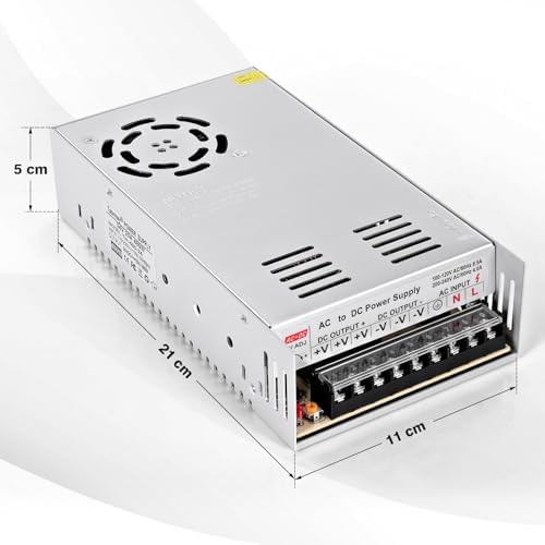 Efficient 12 V 30 A Switching Power Supply – Reliable AC/DC Converter for LED Strips, CCTV Cameras, 3 D Printers & Industrial Equipment – Compact Design with Overload Protection for Optimal Performance and Versatile Applications