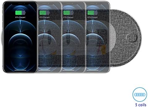 Ultra-Fast Dual Device Wireless Charging Pad with Advanced 5-Coil Technology – 10 W Quick Charge for i Phones & Air Pods – Includes Premium 36 W Power Adapter for Lightning Speed – Sleek, Modern Charging Solution Ideal for Home or Office – Effortless, Tangle-Free Charging for All Qi-Compatible Devices