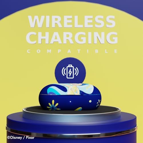 Disney/Pixar Inside Out 2 Joy-Inspired Bluetooth Earbuds – Premium Audio Quality with Integrated Mic for Easy Hands-Free Calling – 30-Hour Playtime with Stylish Charging Case – Perfect Gift for Inside Out Fans of All Ages – Lightweight, Durable Design for Kids and Adults