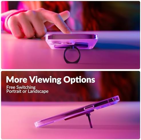 Revolutionary Magnetic Phone Ring Holder for i Phone 12-16 – Enhanced Grip and 360° Flexibility – Black Translucent – Perfect for Mag Safe Cases and Wireless Charging Compatibility – Effortless One-Handed Texting, Hands-Free Video Watching, and Selfie Capturing – Ultimate Stability with Powerful Magnets – Ideal for Everyday Use and On-the-Go Convenience – Transform Your Smartphone Experience with Enhanced Control and Style – Not Suitable for Non-Mag Safe Cases – Elevate Your Mobile Accessory Game Today!