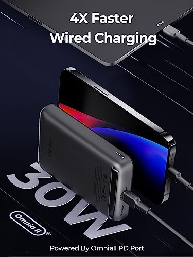 Magnetic 10,000 m Ah Battery Pack with Foldable Kickstand – High-Speed 30 W USB-C Wireless Charger for i Phone 16/16 Plus/16 Pro/16 Pro Max & 15/14/13/12 Series – Ultimate Portability and Enhanced Charging Efficiency