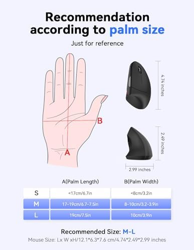 TECKNET Wireless Vertical Mouse – 4800 DPI Ergonomic Design for Ultimate Comfort & Precision, Adjustable DPI Levels for Seamless Navigation, Silent Clicks & 2.4 GHz Technology for Laptops, Desktops & Mac – Ideal Carpal Tunnel Relief Accessory