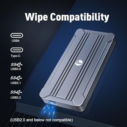 High-Speed M.2 NVMe SSD Enclosure with USB C Adapter – 10 Gbps Transfer Rate, UASP & Trim Support for M-Key (B+M Key) SSDs (2230/2242/2260/2280) – Portable, Durable Solution for Data Backup & Storage Expansion