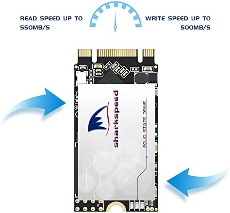 Upgrade Your System with the SHARKSPEED Plus 512 GB M.2 SSD – Lightning-Fast SATA III Solid State Drive for Enhanced Gaming and Multitasking, Featuring 3 D NAND Technology for Unmatched Reliability and Performance, Effortless Integration with M.2 2242 NGFF Interface, Experience Rapid Data Transfers and Smooth Computing Today!