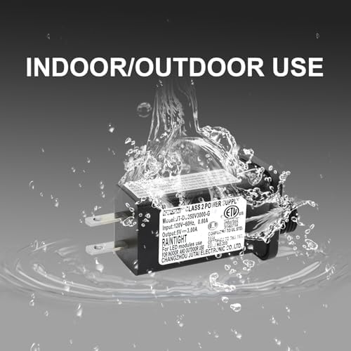 Versatile Low Voltage LED Driver CZJUTAI JT-DC050 V1000 | Weatherproof IP44 Power Adapter for Fairy Lights, Projector Lighting, and String Light Applications | Enhanced US/CA Plug Compatibility for Reliable Performance and Easy Setup