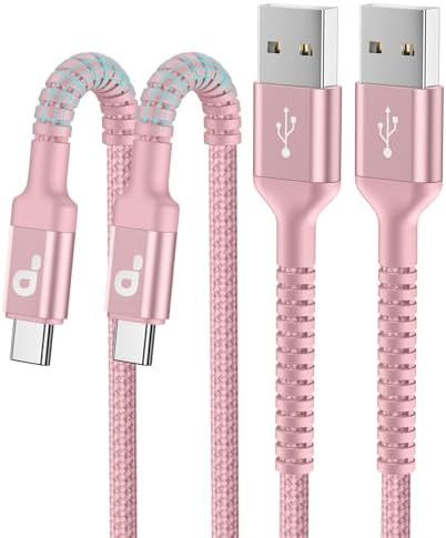 10 FT USB-C to USB-C Charging Cable 2-Pack – Premium Fast Charge & Data Transfer Solution for i Phone 16, Samsung Galaxy S23, LG, Nintendo Switch – Flexible, Durable Nylon Braided Design for Ultimate Convenience and Longevity