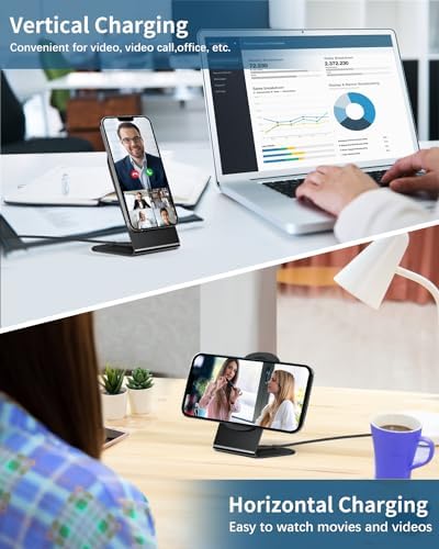 Magnetic Wireless Charger for i Phone 15/14/13/12 Series – Versatile Mag Safe Charging Stand with Dual Ports & 5 ft Cable for i Phone and Air Pods 2/3/Pro (Adapter Not Included) – Enhanced Speed & Seamless Compatibility for Effortless Power Solutions