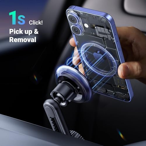 UGREEN Mag Safe Car Phone Holder – Effortless Hands-Free Navigation for i Phone 12-16 Series, Non-Blocking Air Vent Design, Strong Magnetic Grip, Easy Adhesive Installation, Sleek Aesthetic for Enhanced Safety and Convenience