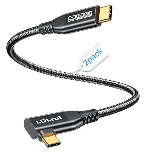USB C Monitor Cable 8K/4K UHD Display[4FT], 40Gbps USB 4 High Speed Data Transfer Cable, Right Angle USB C for Thunderbolt 4 Cord, 240W Fast Charging for iPhone 16, MacBook Pro, KVM Switch, Samsung – Enhanced Compatibility and Speed