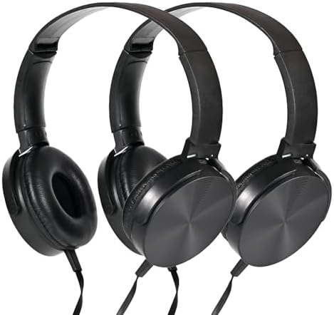 Classroom Headphones Bulk Pack – 10 On-Ear Student Headsets with Superior Stereo Sound, Comfortable Swivel Ear Pads for Engaging Learning and Online Classes – 3.5 mm Compatible for Ultimate Convenience (Black) – Perfect for Schools, Libraries, and Group Learning Activities