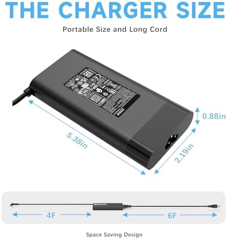 Power Up Your HP: 200 W Ultra-Fast Laptop Charger for ZBook, Victus, Pavilion, and Envy Series – Advanced AC Adapter with Rapid Charging, Safety Features, and Travel-Friendly Design for Optimal Performance and Convenience