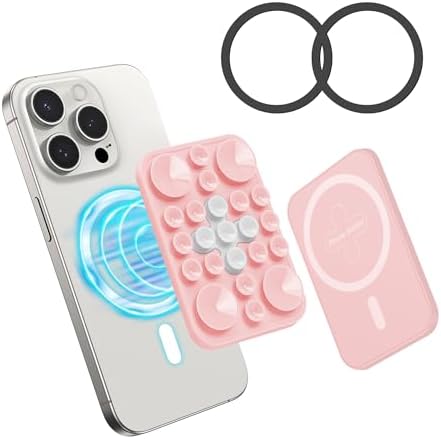 Magnetic Suction Cup Phone Mount for Mag Safe Cases – Ultimate Hands-Free Solution for i Phone 12/13/14/15/16 – Superior Anti-Slip Grip for Showers, Cooking, and Video Conferencing – Sleek Black Design to Enhance Content Creation and Daily Convenience