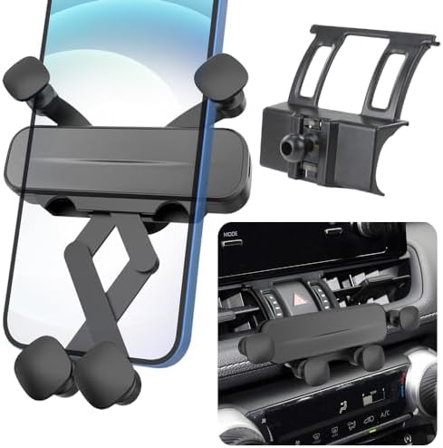 Premium Gravity Phone Holder for 2019-2025 Toyota RAV4 – Auto Lock Design for Secure Navigation & Hands-Free Operation – Compatible with LX, XLE, Hybrid, LE, SE, Prime, & Woodland Models – Tool-Free Installation & Adjustable Viewing Angles for Enhanced Driving Safety