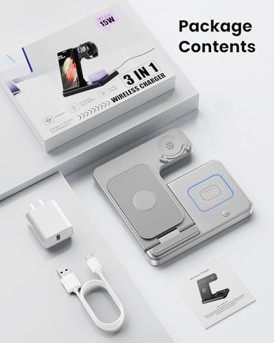 Ultimate GEEKERA 3-in-1 Foldable Wireless Charger for Samsung Devices – Fast Charging Station for Galaxy Watch6/5 Pro/4/3/Active, S24 Ultra/S24 Plus/S23/S22/S21, Z Fold/Flip Series, Android & Buds 2 Pro – Portable & Stylish Charging Solution for Home and Travel