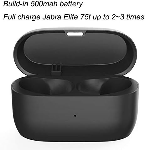 Compact High-Capacity Charging Cradle for Jabra Elite 75 t & Active 75 t – 700 m Ah Power Station for Superior Sound Quality and Ultimate Travel Flexibility in Sleek Black Design