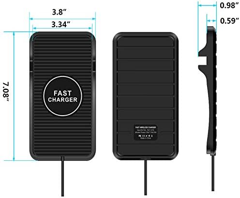 Ultimate Wireless Car Charger Pad: 15 W Fast Charging Solution for i Phone & Android Devices – Non-Slip Design with Secure Mounting Adapter – Universal Compatibility with Samsung Galaxy, LG G8, and More for Effortless On-the-Go Power