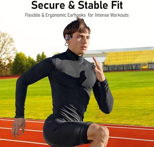 Revolutionize Your Workout with Open Comfy CF201 Bluetooth Headphones – Lightweight Open-Ear Design for Ultimate Ambient Awareness and Premium Sound – Perfect Wireless Earbuds for Running, Gym, and Outdoor Adventures – Sleek White Aesthetic for Style and Safety