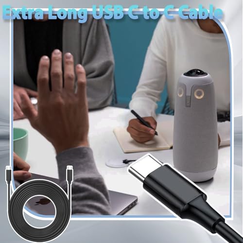 Wadoy 16ft USB-C Cable Compatible with Meeting Owl 3,USB C Cable Replacement for Meeting Owl 3,20Gbps Extension Type C Cable for Larger Meeting Room,Longer Table – Enhanced Compatibility and Speed