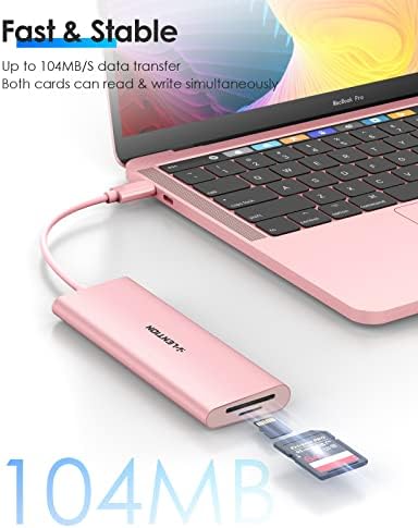 Transform Your Workspace with the LENTION USB C Multiport Hub – Effortless 4 K HDMI Output, Triple USB 3.0 Ports, and Dual SD/Micro SD Readers for Swift File Transfers and 100 W PD Fast Charging, Perfectly Designed for Mac Book Pro (2016-2024) & Mac Book Air in Elegant Rose Gold Finish for Enhanced Efficiency and Style