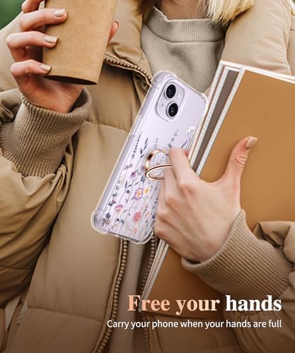 GVIEWIN Stylish Marble Phone Ring Holder with 360° Rotation for Ultimate Grip and Kickstand Functionality – Compatible with i Phone 16 Pro Max, 15 Plus, 14, 13, 12 Series & Galaxy S25/S24 Ultra – Elegant Flowing Sakura Design for Enhanced Safety and Usability
